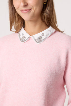 Peter Pan Embellished Collar Jumper
