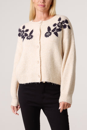 Embroidered & Embellished Flower Cardigan
