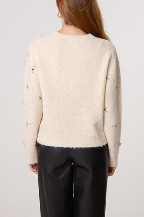 Colourful Diamante Embellished Knit Jumper