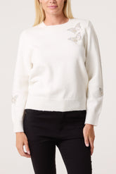 Butterfly Sequins Knit Jumper
