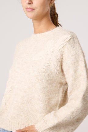 Crochet Flowers Knit Jumper