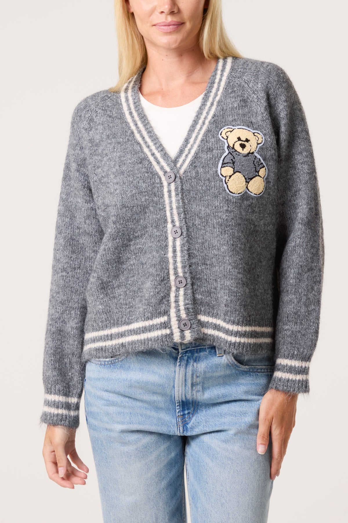 Varsity Bear Knit Cardigan