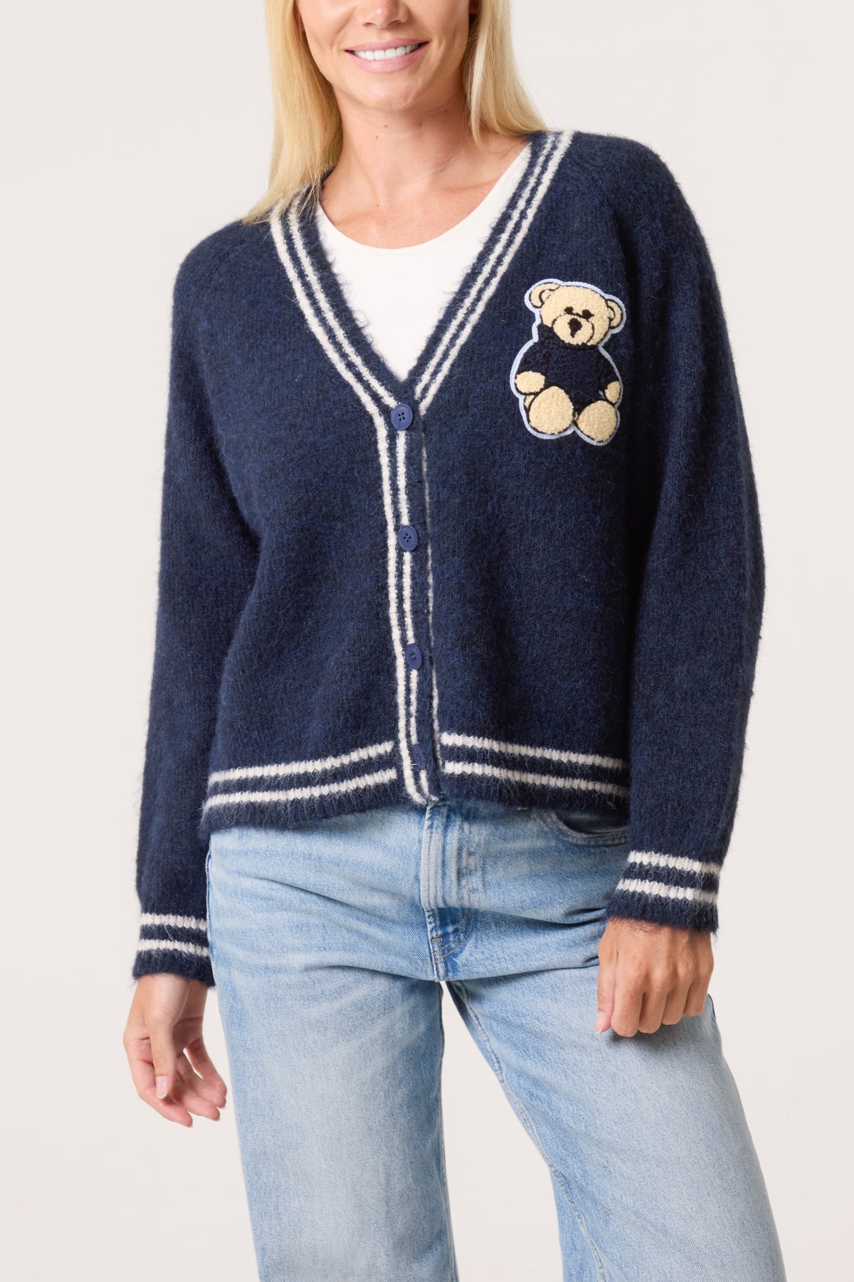 Varsity Bear Knit Cardigan