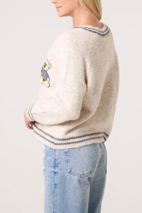 Varsity Bear Knit Cardigan