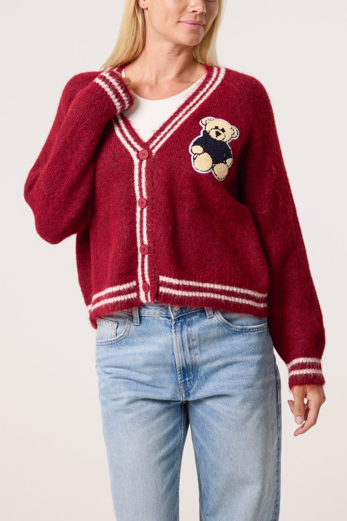Varsity Bear Knit Cardigan