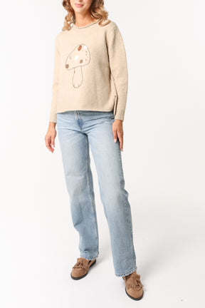 Embroidery & Flocking Mushroom Knit Jumper