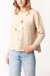 Embroidery & Flocking Mushroom Knit Jumper