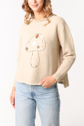 Embroidery & Flocking Mushroom Knit Jumper