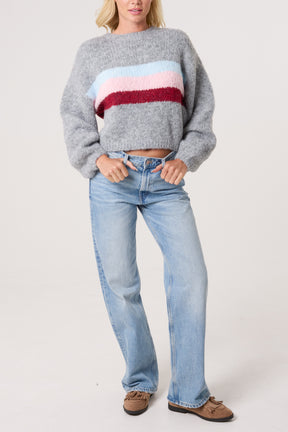 Centre Stripe Soft Knit Jumper