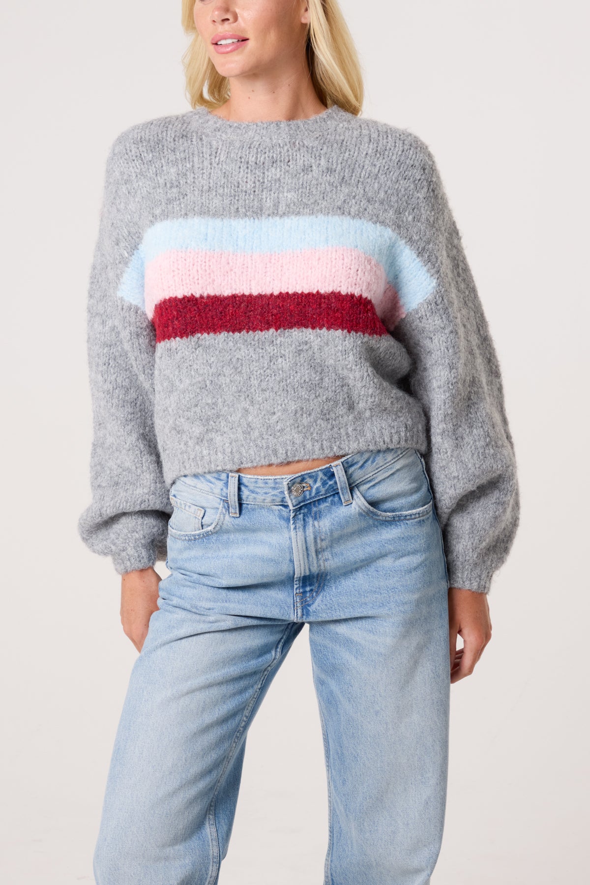 Centre Stripe Soft Knit Jumper