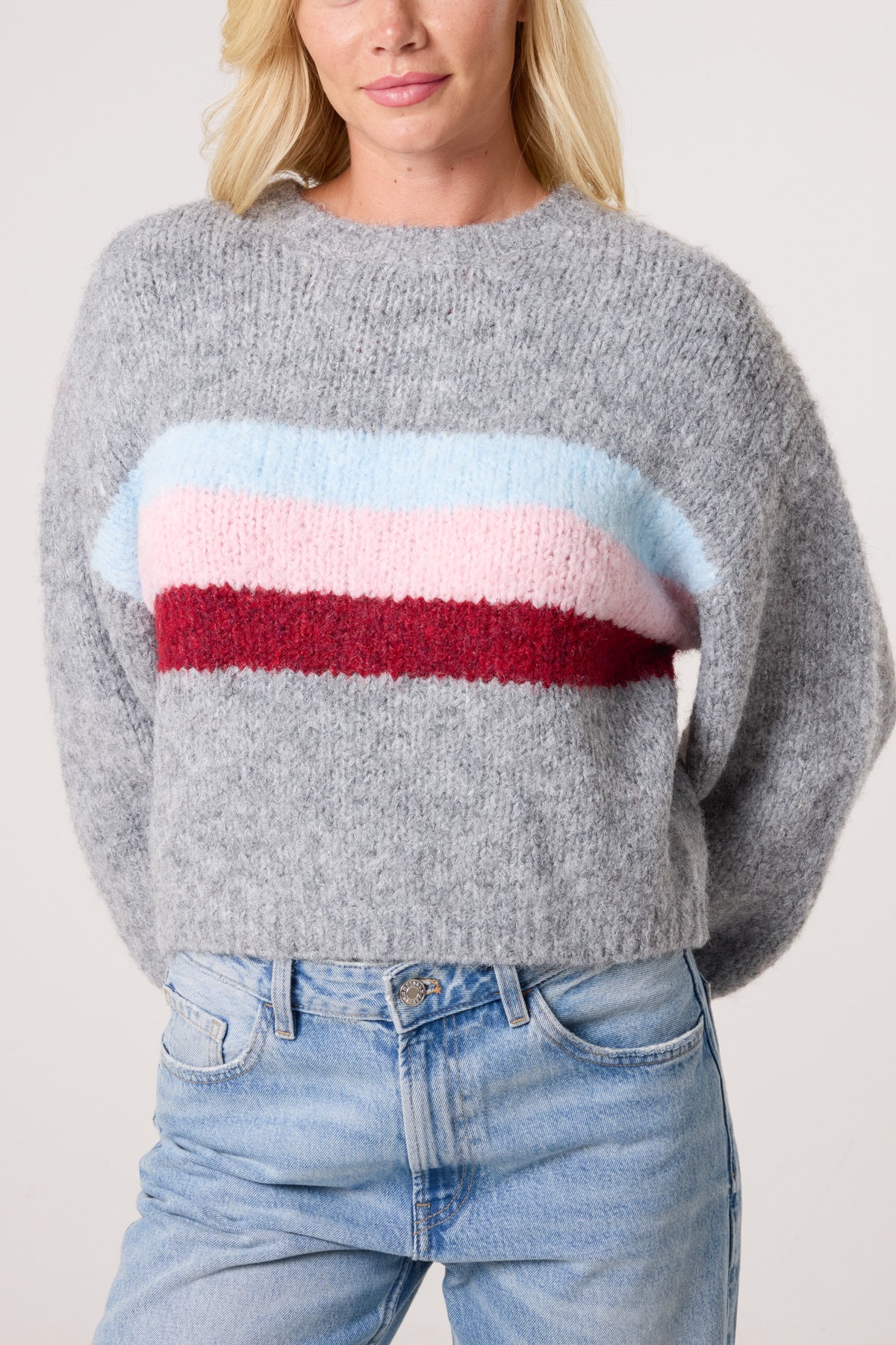 Centre Stripe Soft Knit Jumper