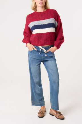 Centre Stripe Soft Knit Jumper