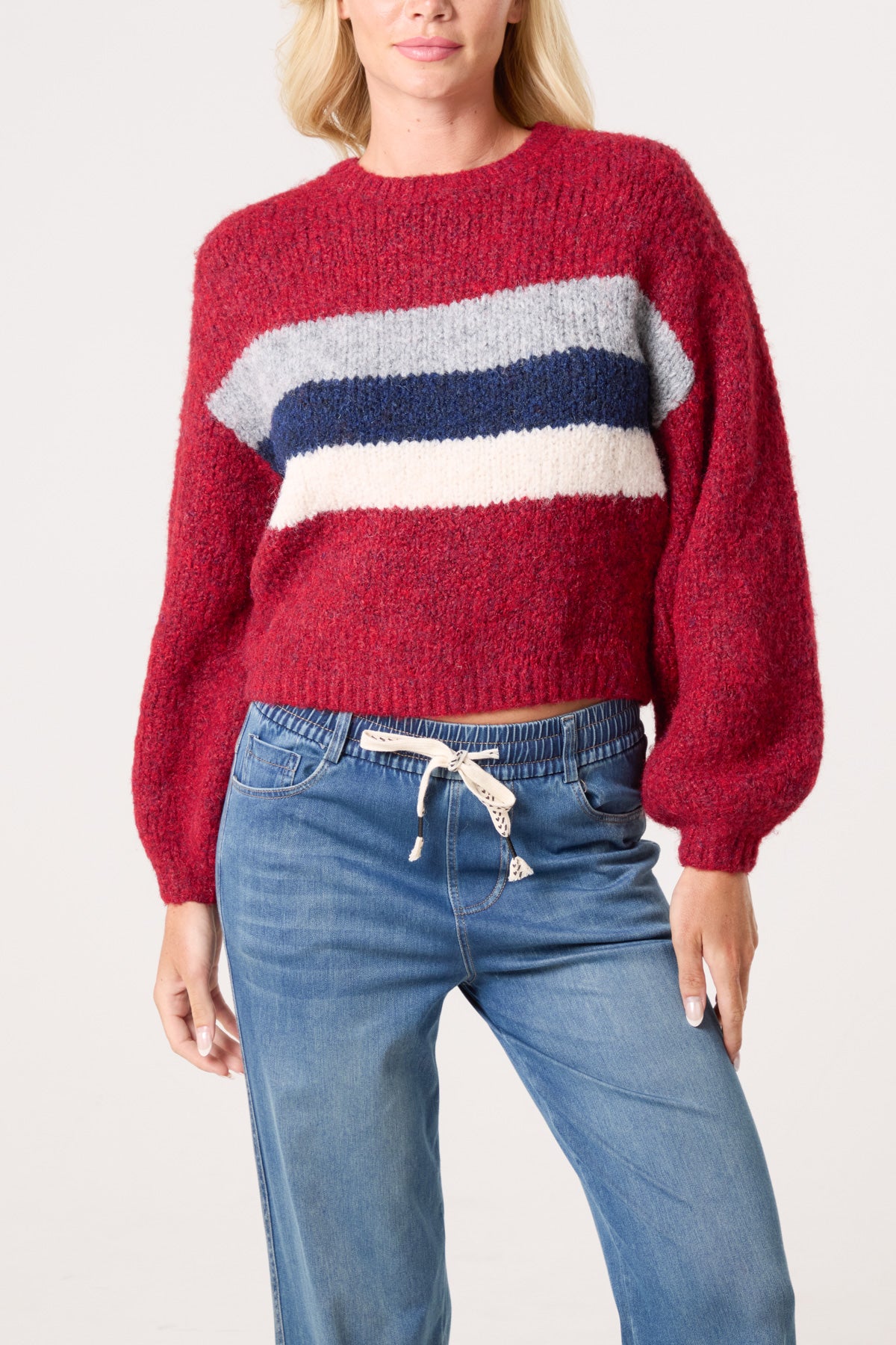 Centre Stripe Soft Knit Jumper