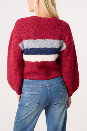 Centre Stripe Soft Knit Jumper