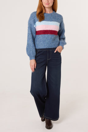 Centre Stripe Soft Knit Jumper