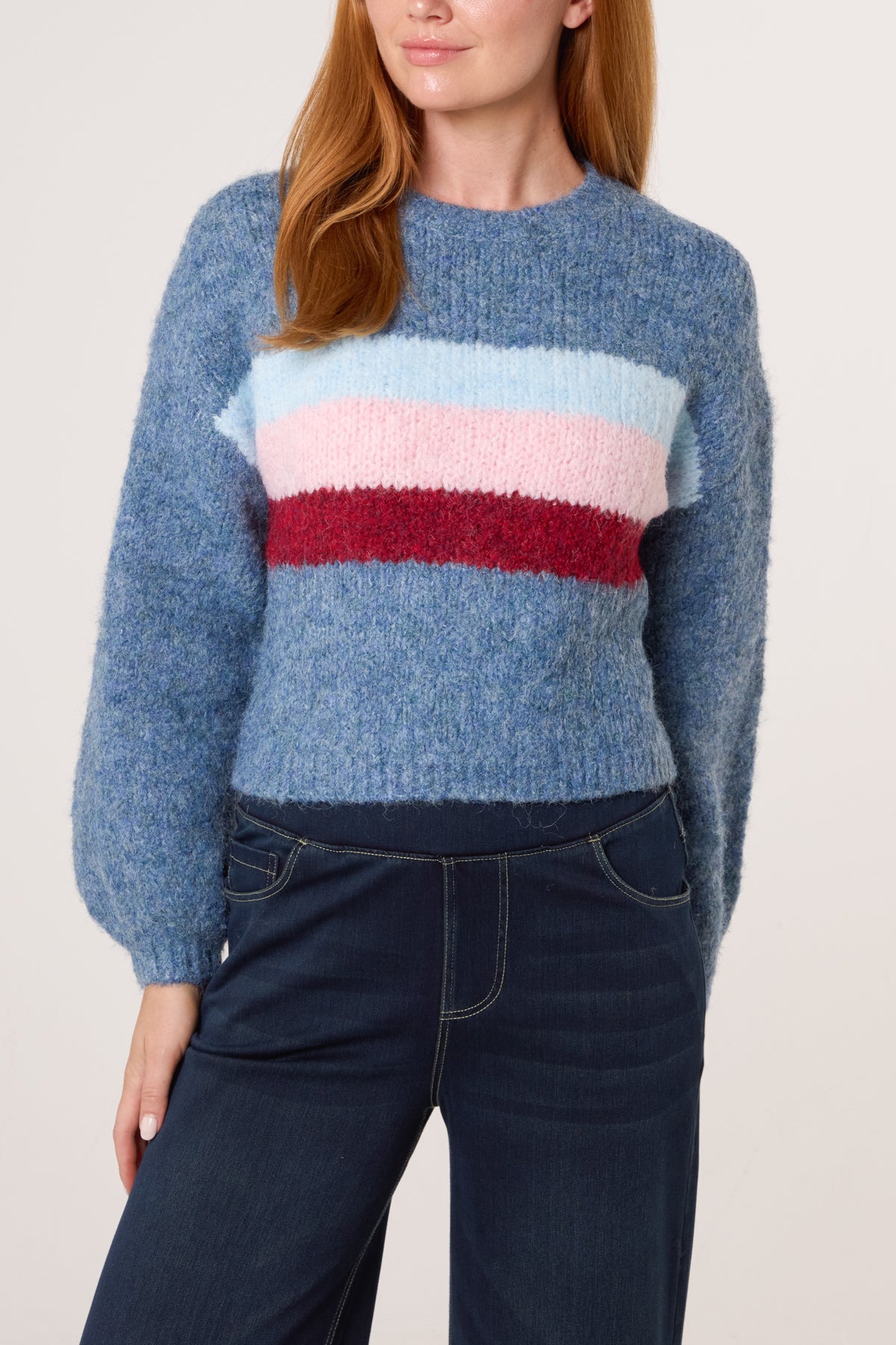 Centre Stripe Soft Knit Jumper