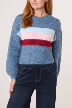 Centre Stripe Soft Knit Jumper