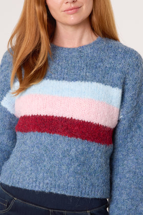 Centre Stripe Soft Knit Jumper