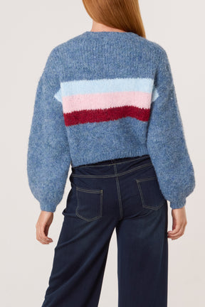 Centre Stripe Soft Knit Jumper