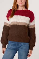 Colour Block Knit Jumper