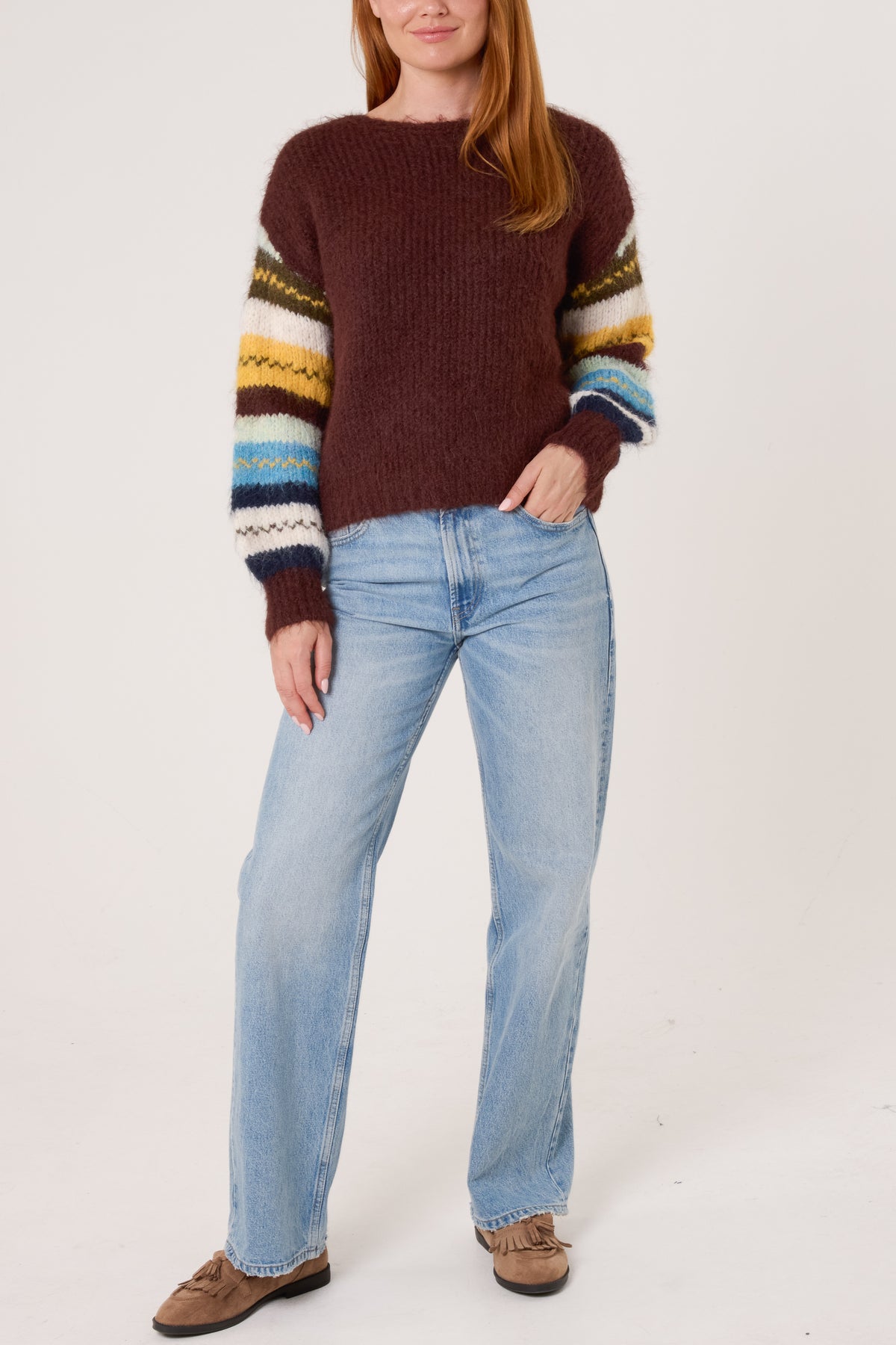 Jumper With Stripe Sleeve