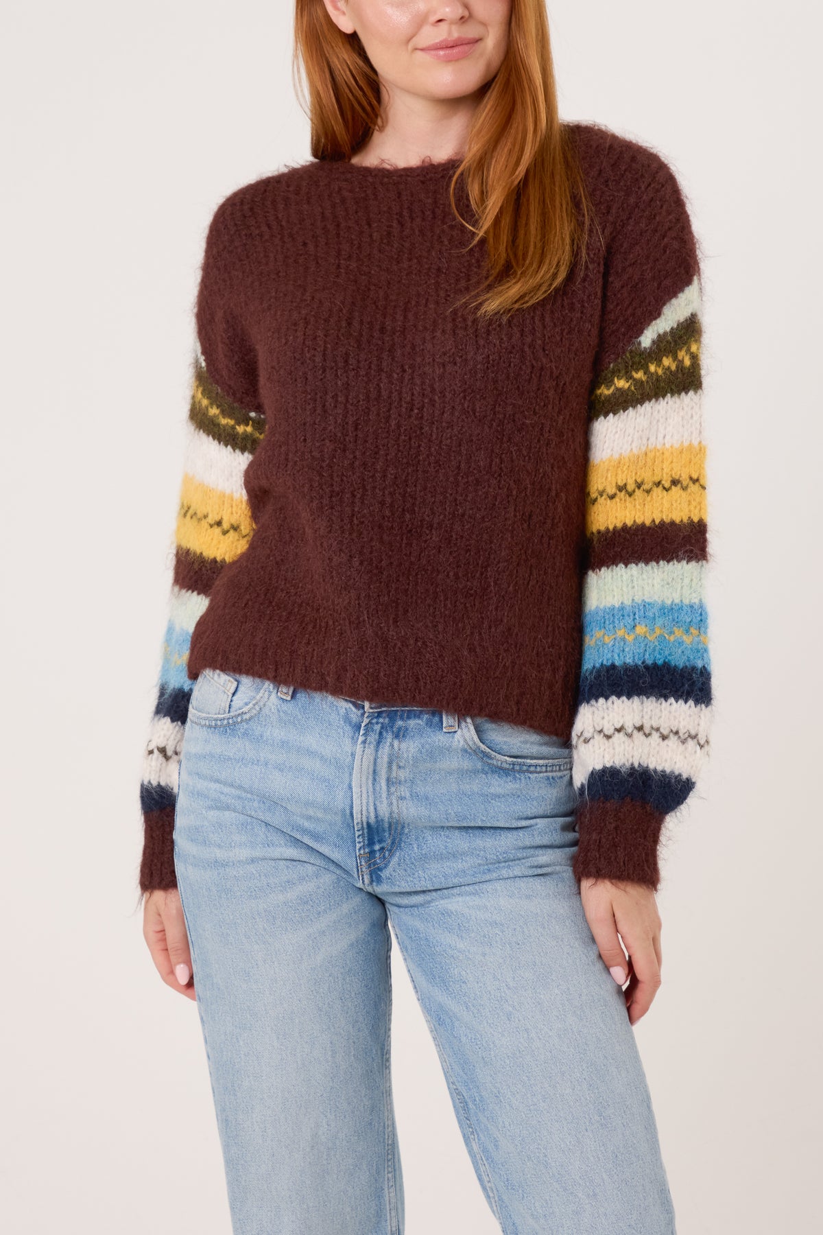 Jumper With Stripe Sleeve