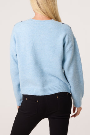 Diamond Argyle Round Neck Cardigan