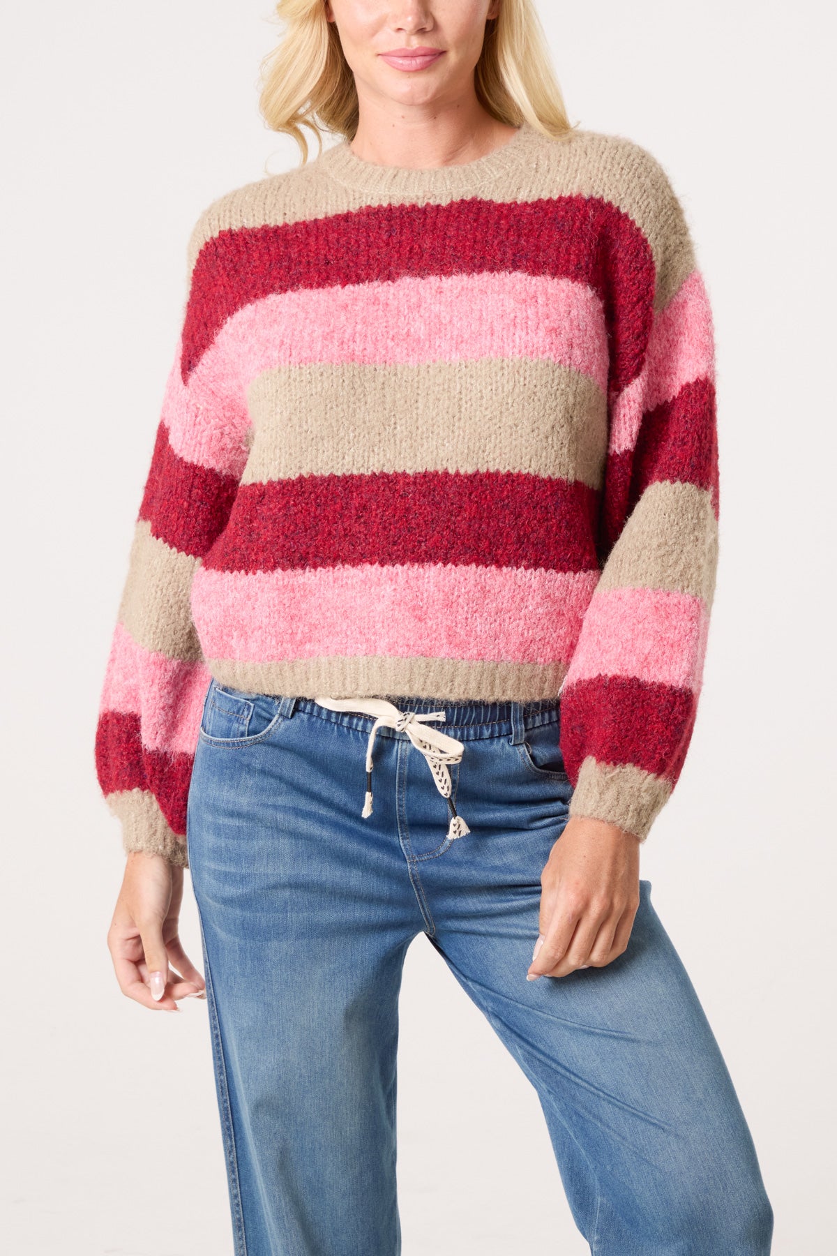 Striped Soft Knit Crew Neck Jumper