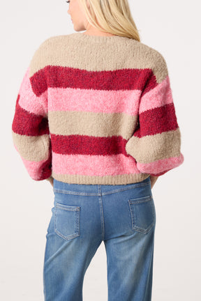 Striped Soft Knit Crew Neck Jumper