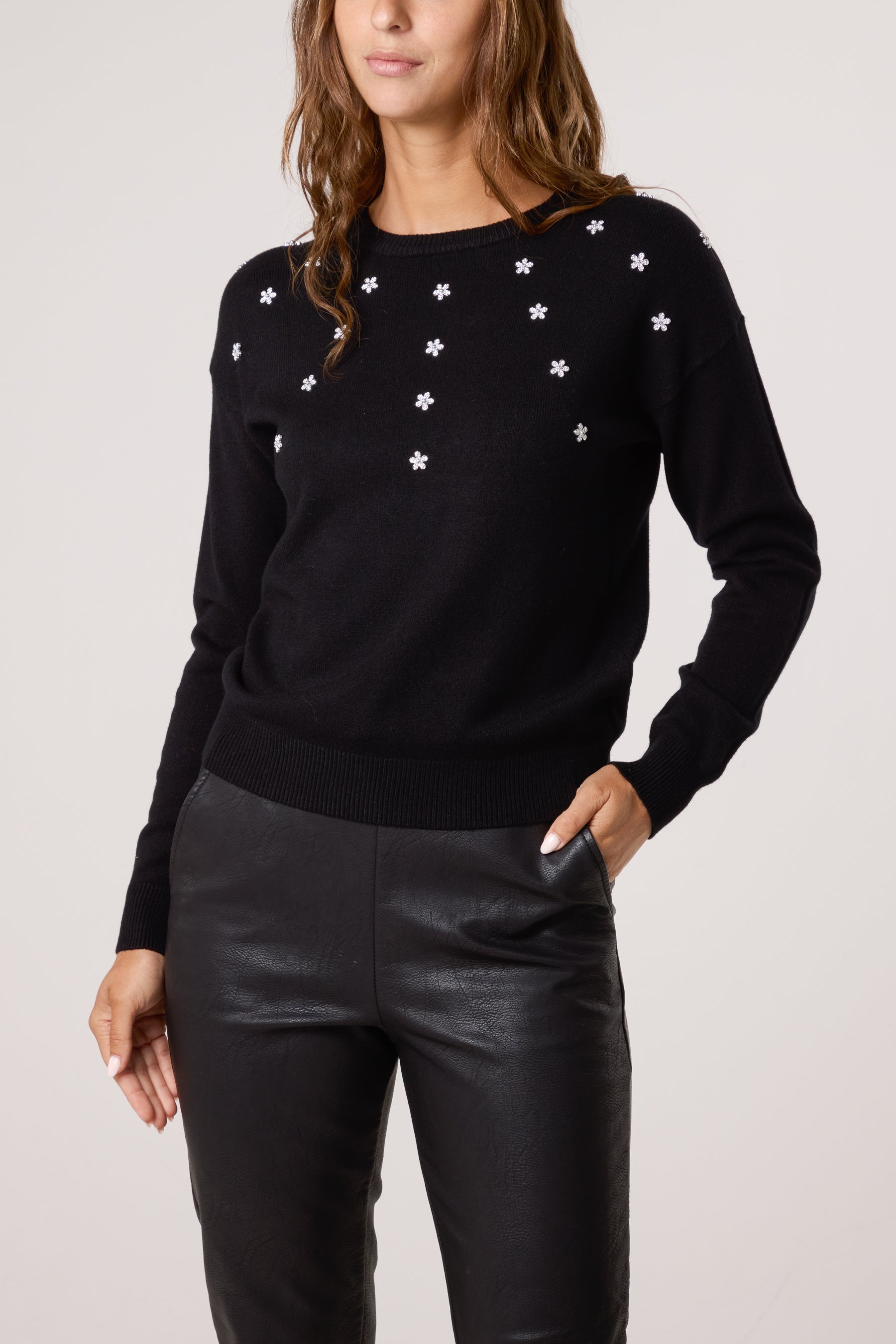 Diamante Ditsy Flower Jumper