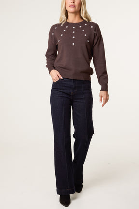 Diamante Ditsy Flower Jumper