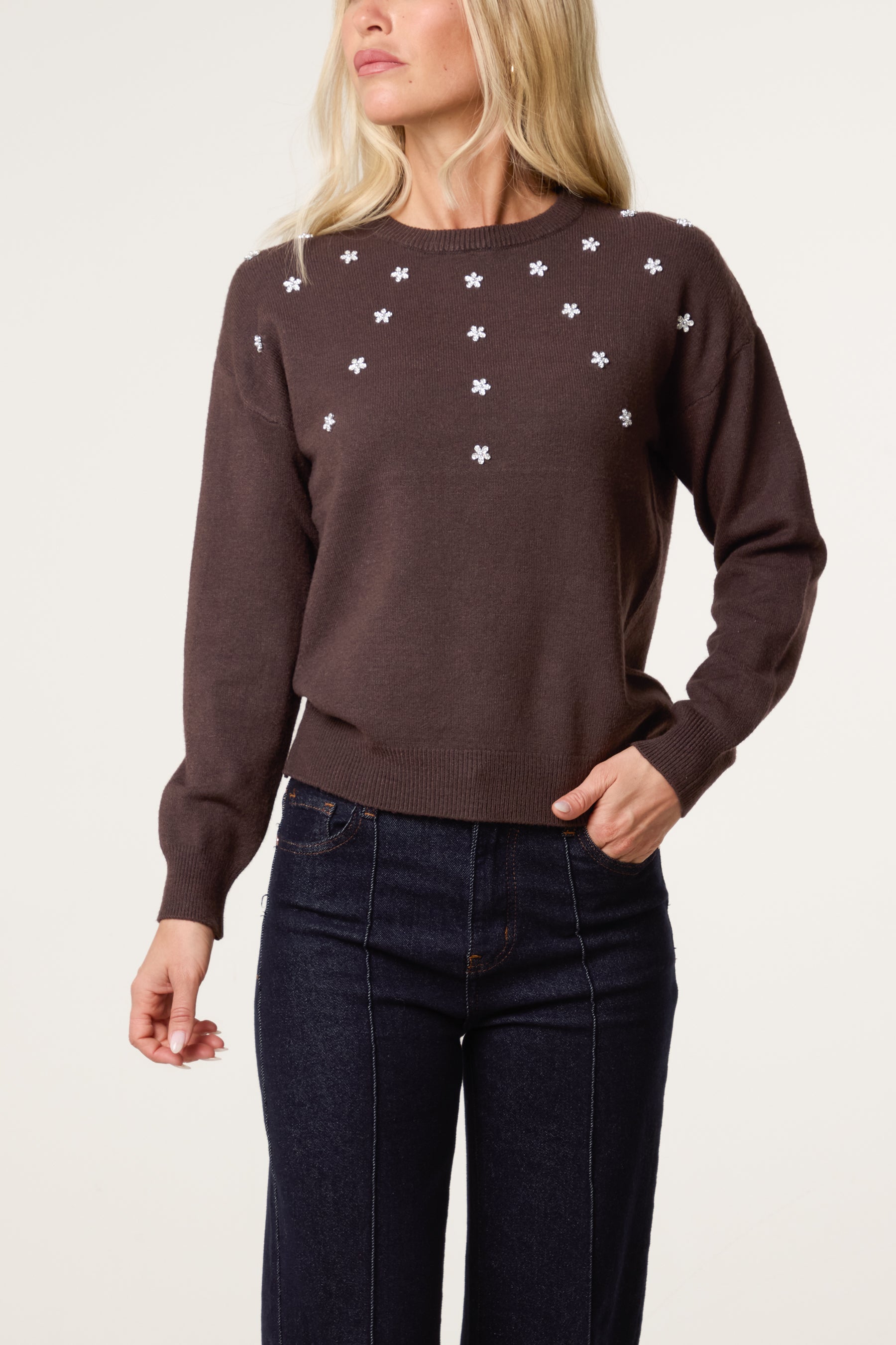 Diamante Ditsy Flower Jumper