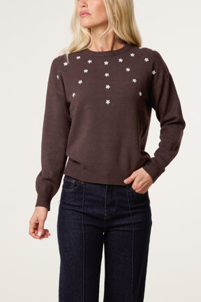 Diamante Ditsy Flower Jumper