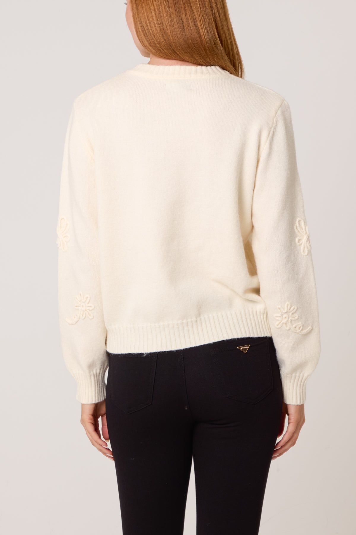 Embroidered Flower Knit Jumper