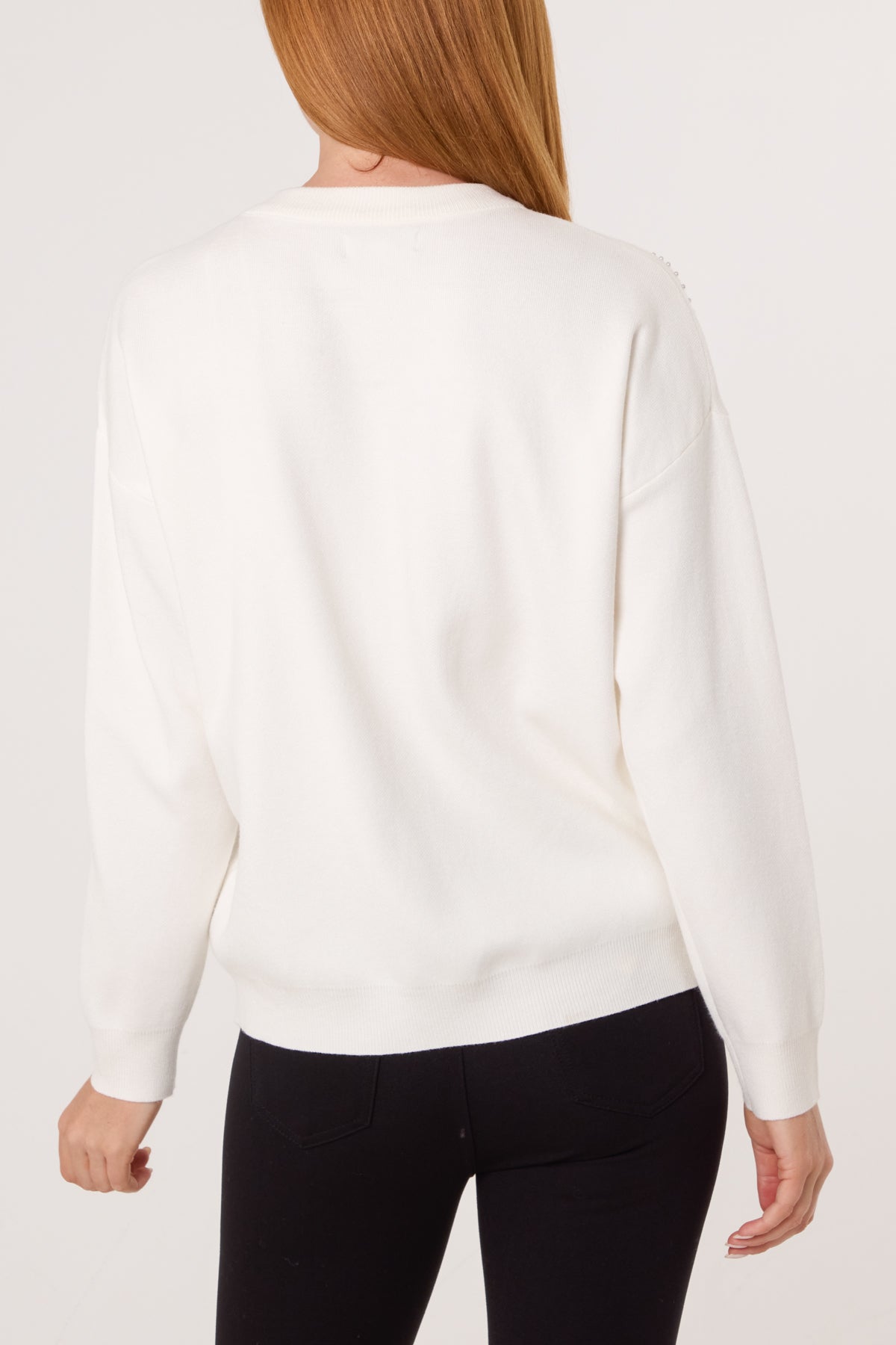 Diamante Bow Fine Knit Jumper