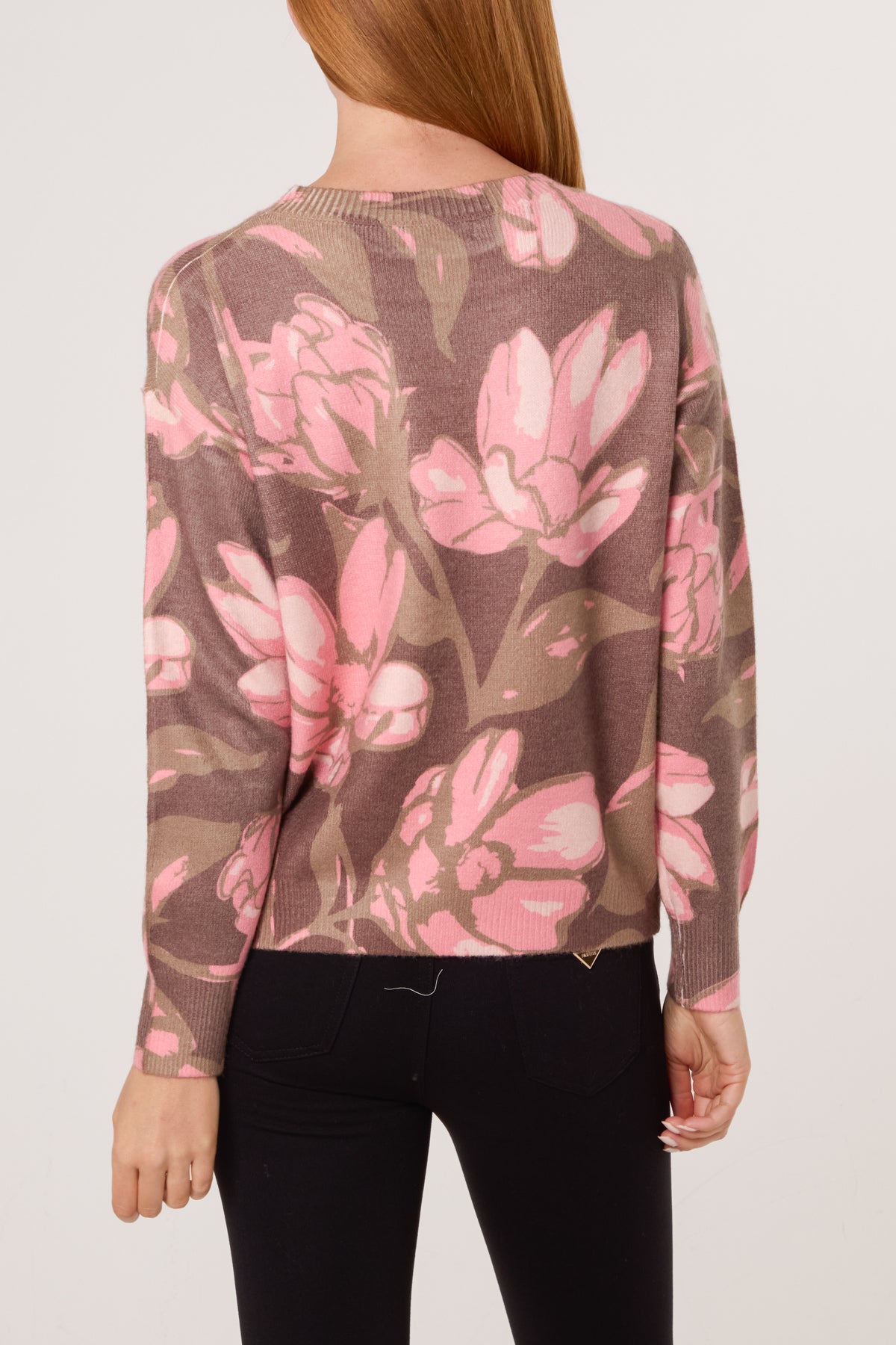 Flower Embellished Crew Neck Jumper