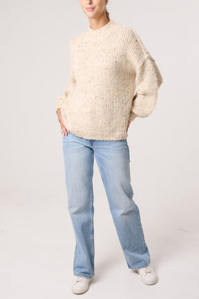 Space Dye Crew High Neck Knit Jumper