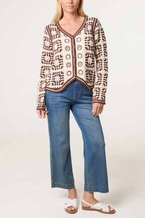 Patchwork Crochet V Cardigan
