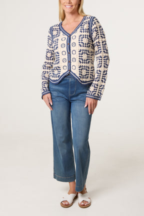 Patchwork Crochet V Cardigan