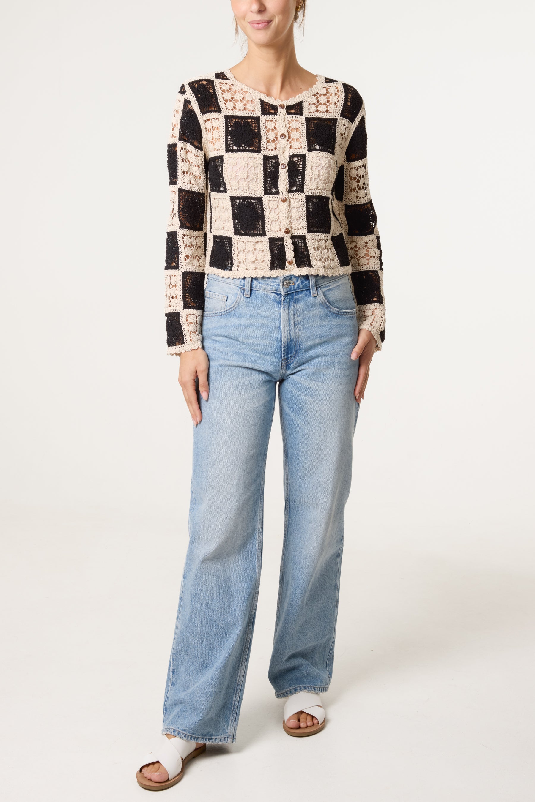 Patchwork Floral Crochet Cardigan