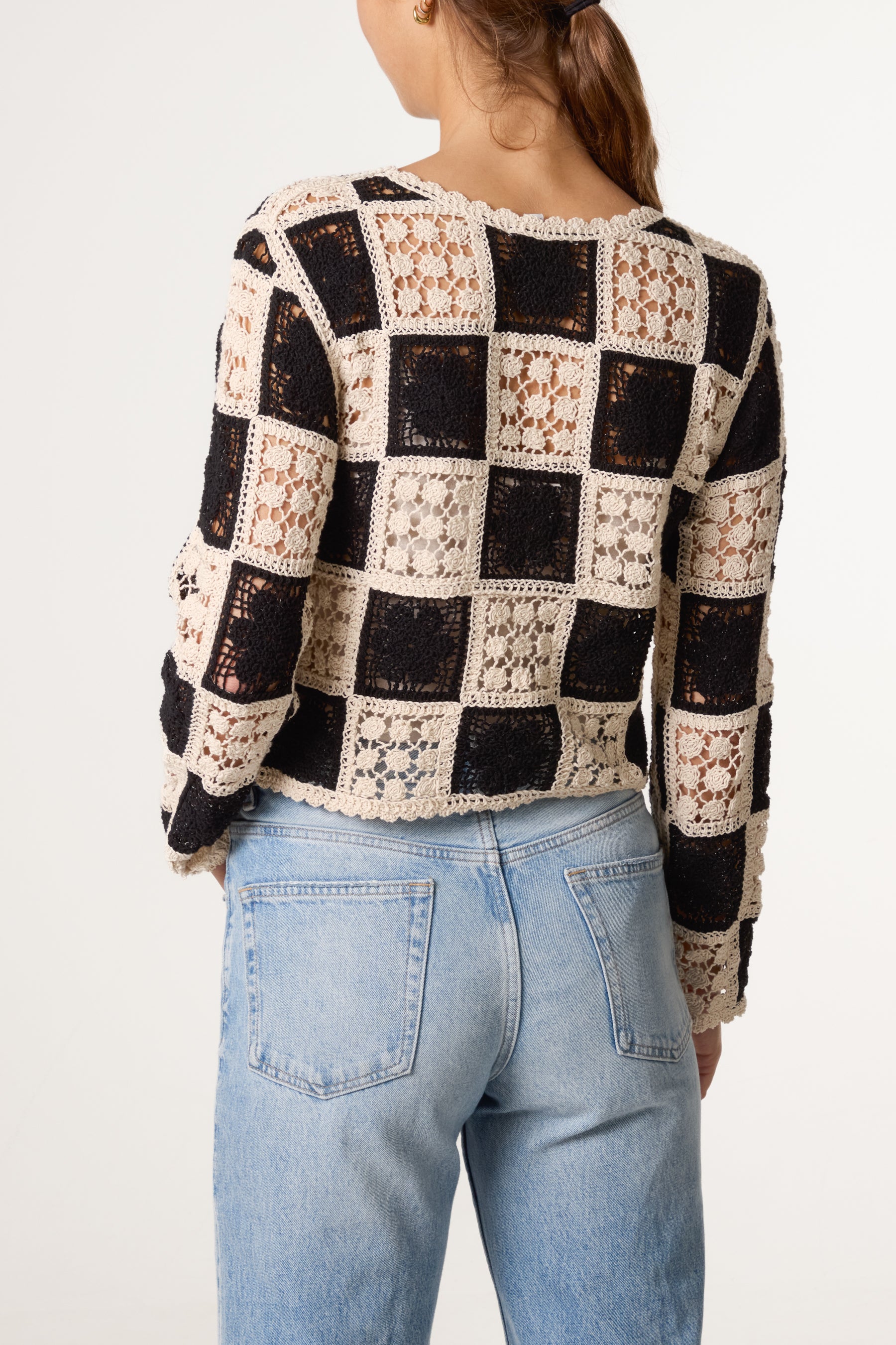 Patchwork Floral Crochet Cardigan