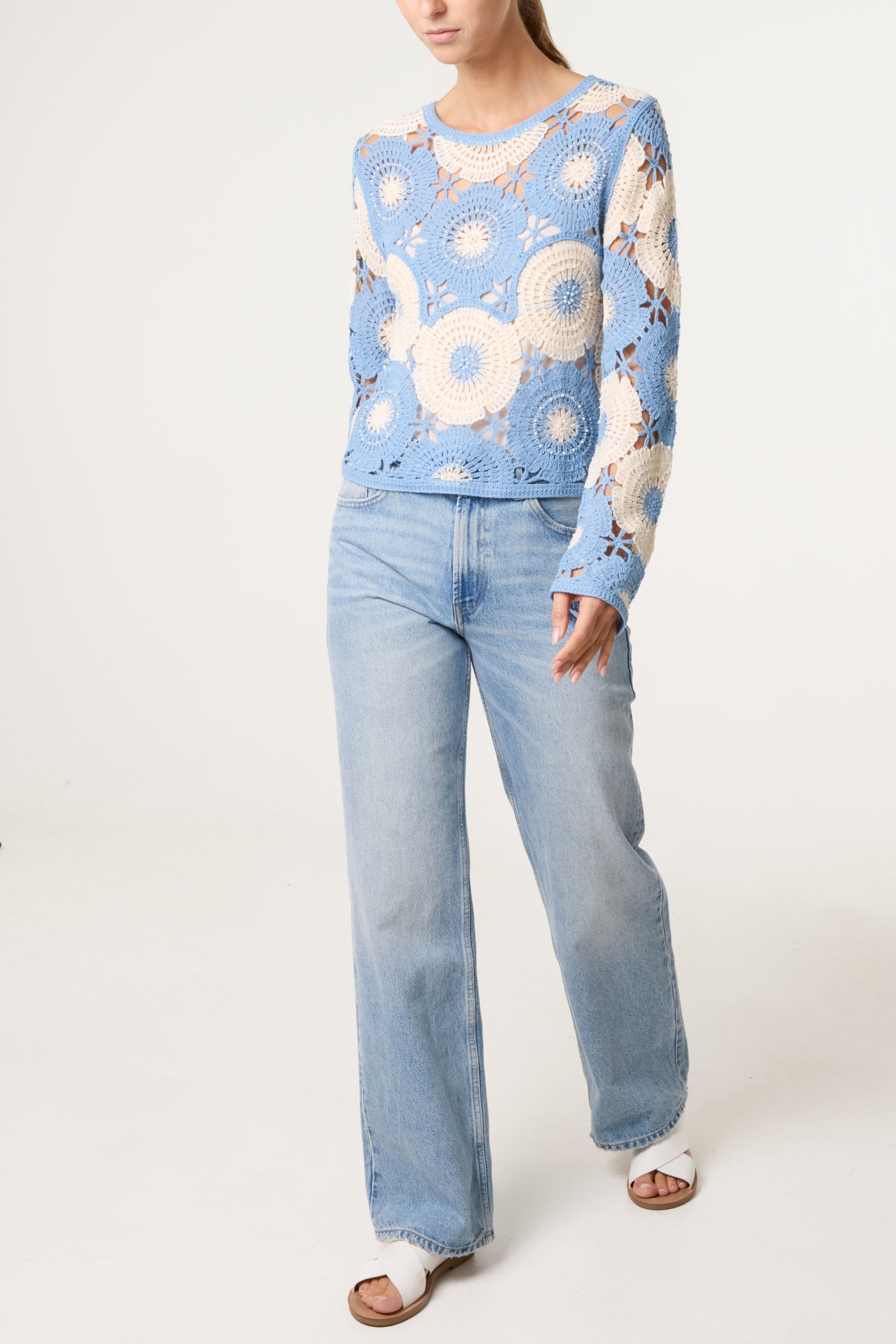 Circular Floral Crochet Top