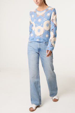 Circular Floral Crochet Top