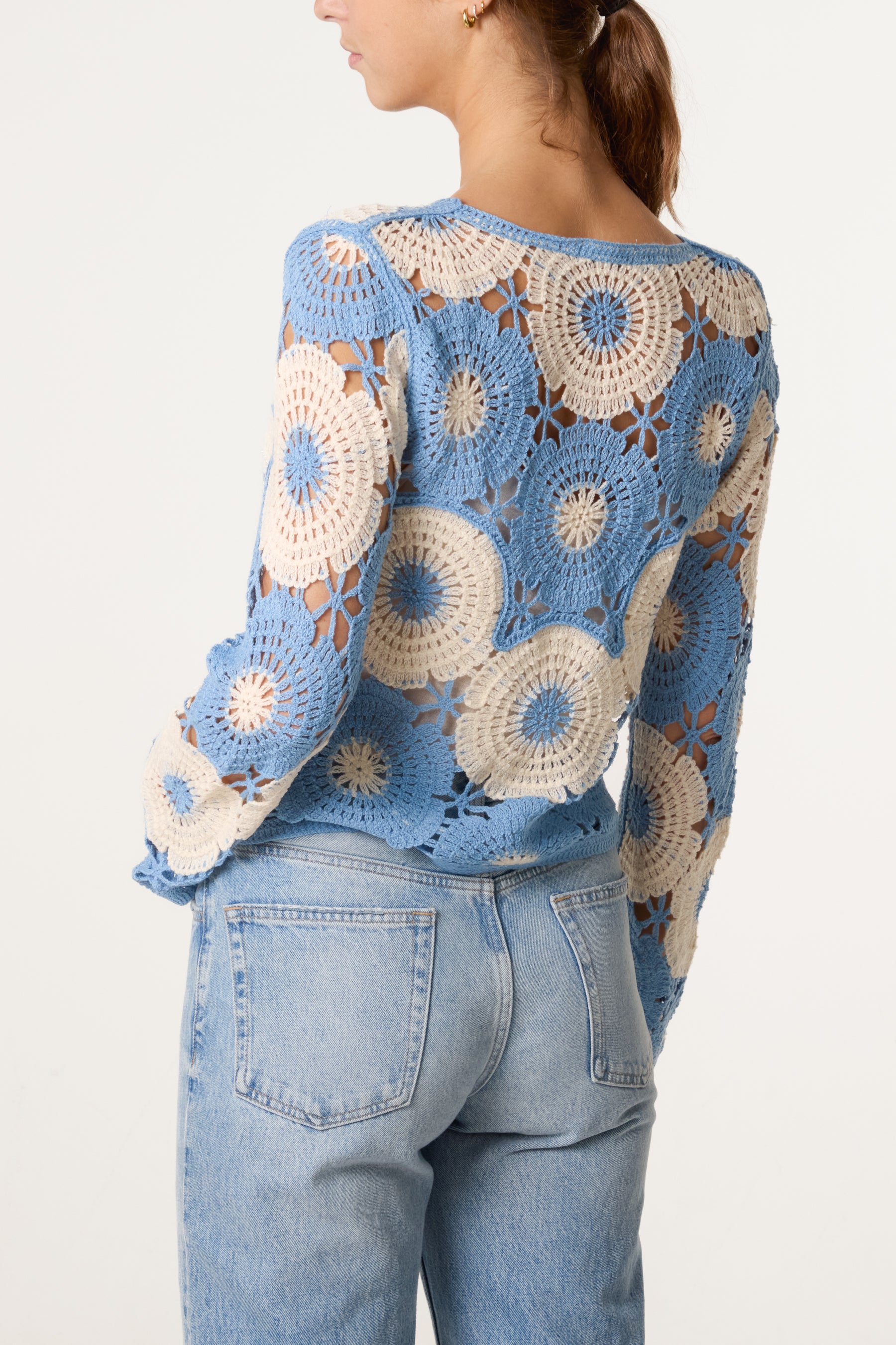 Circular Floral Crochet Top