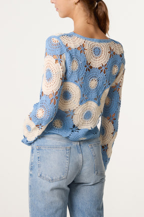 Circular Floral Crochet Top