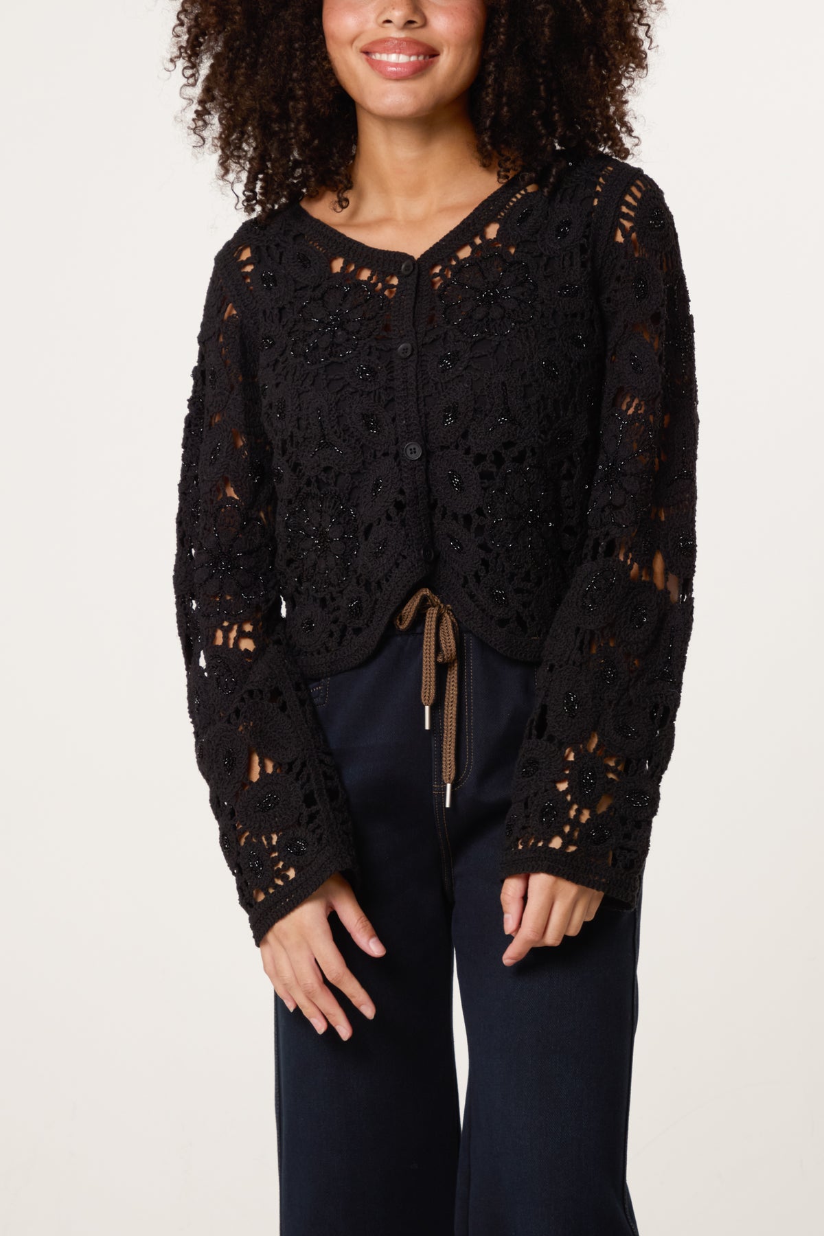 Mandala Flowers Crochet Cardigan