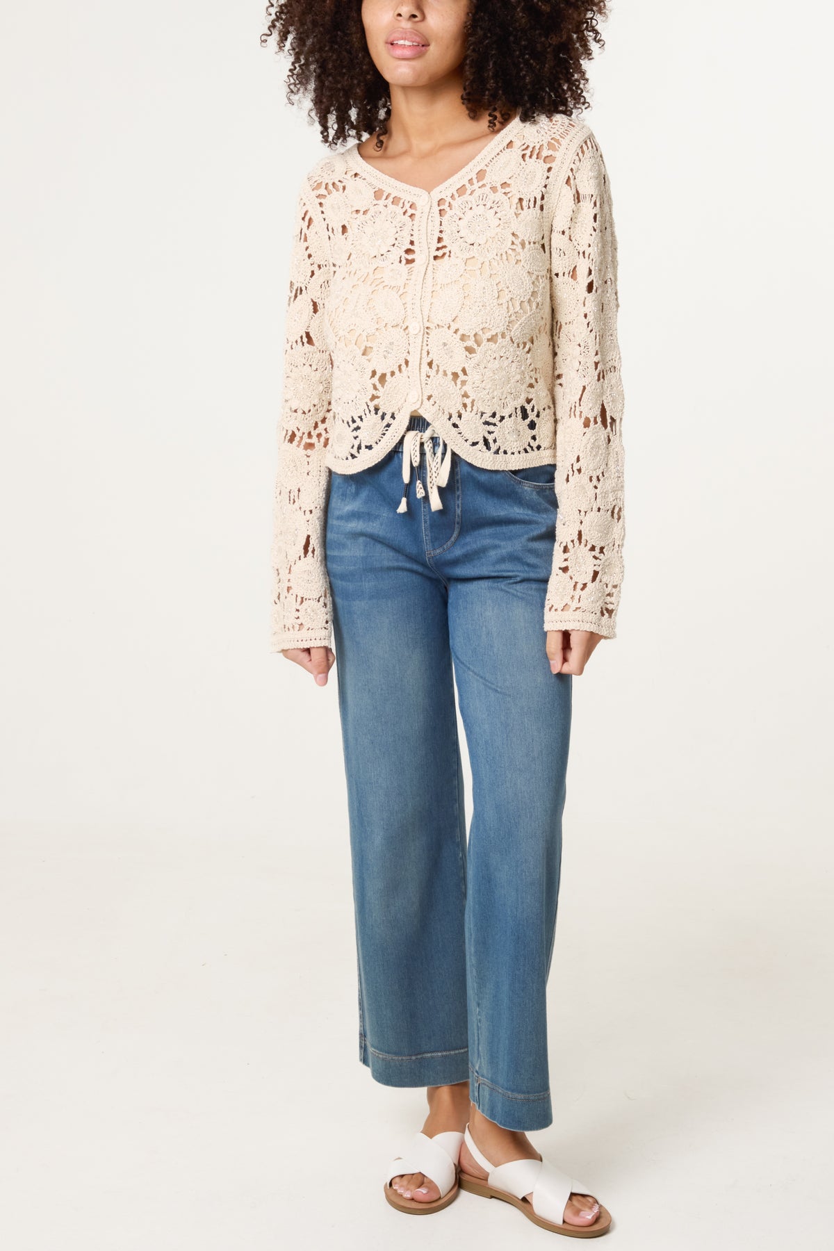 Mandala Flowers Crochet Cardigan