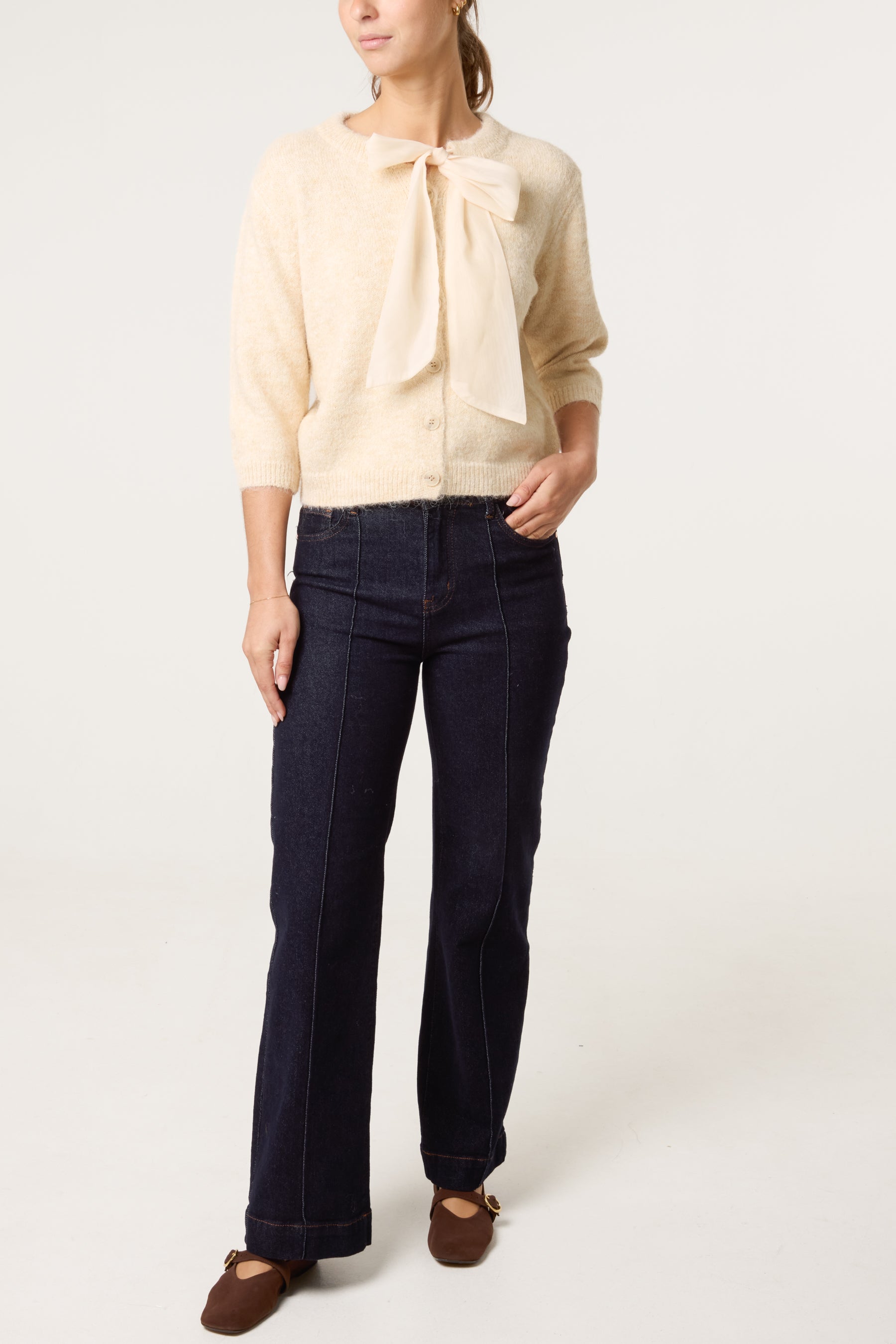 Bow Front Knit Cardigan