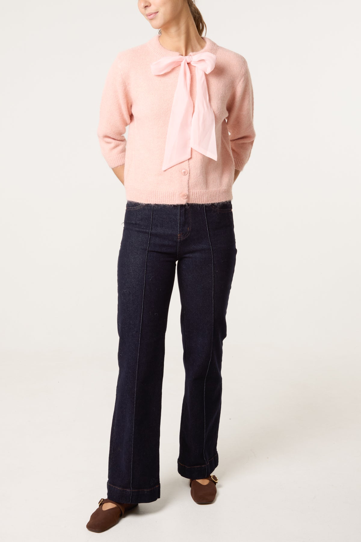 Bow Front Knit Cardigan