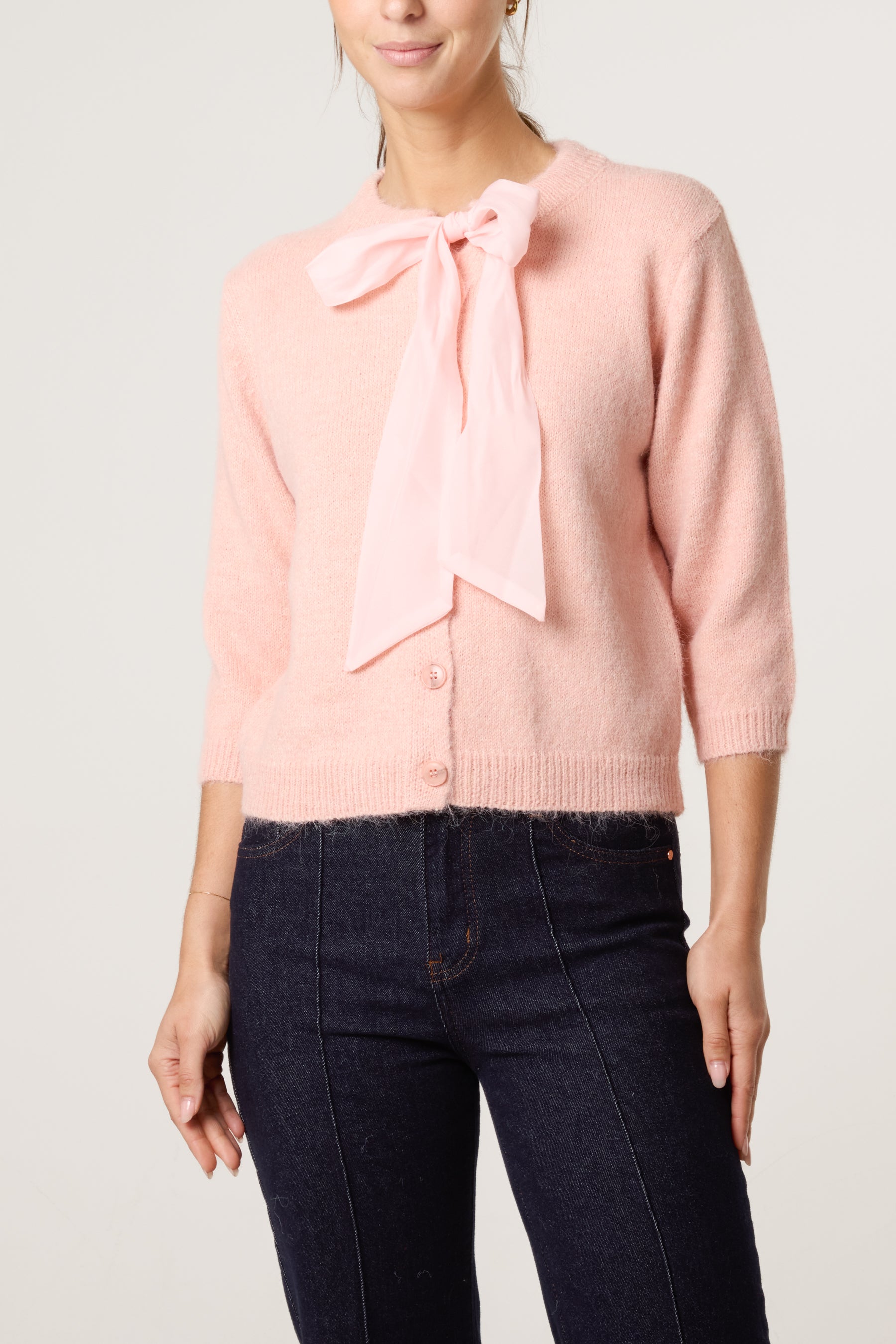 Bow Front Knit Cardigan